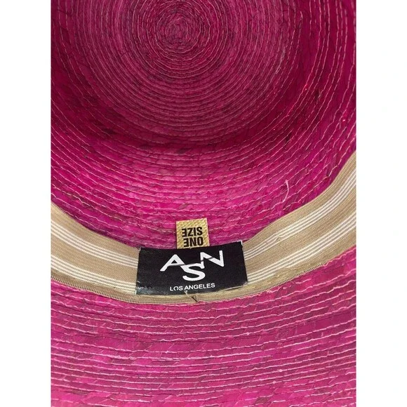 Anthropologie ASN Straw Hat High Crown Preppy Boho Vacation  display picture 1